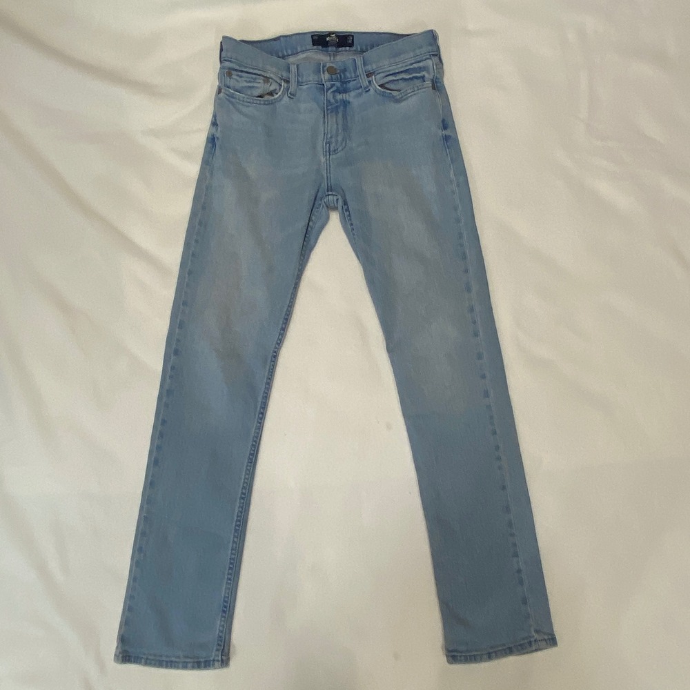 Hollister Slim Straight Jeans Men's‎ W29 L32 Light Wash Denim Casual